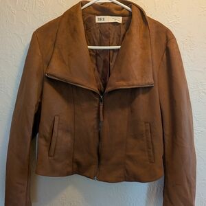 BKE Women's Tan Leather Jacket